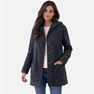 Jones New York Sport Wool Hooded Sweater Coat